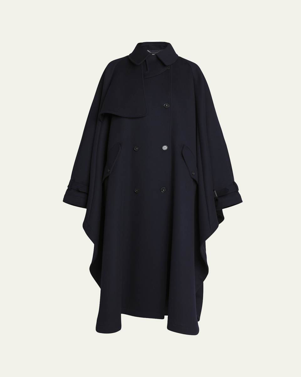 Batwing Wool Trench Coat
